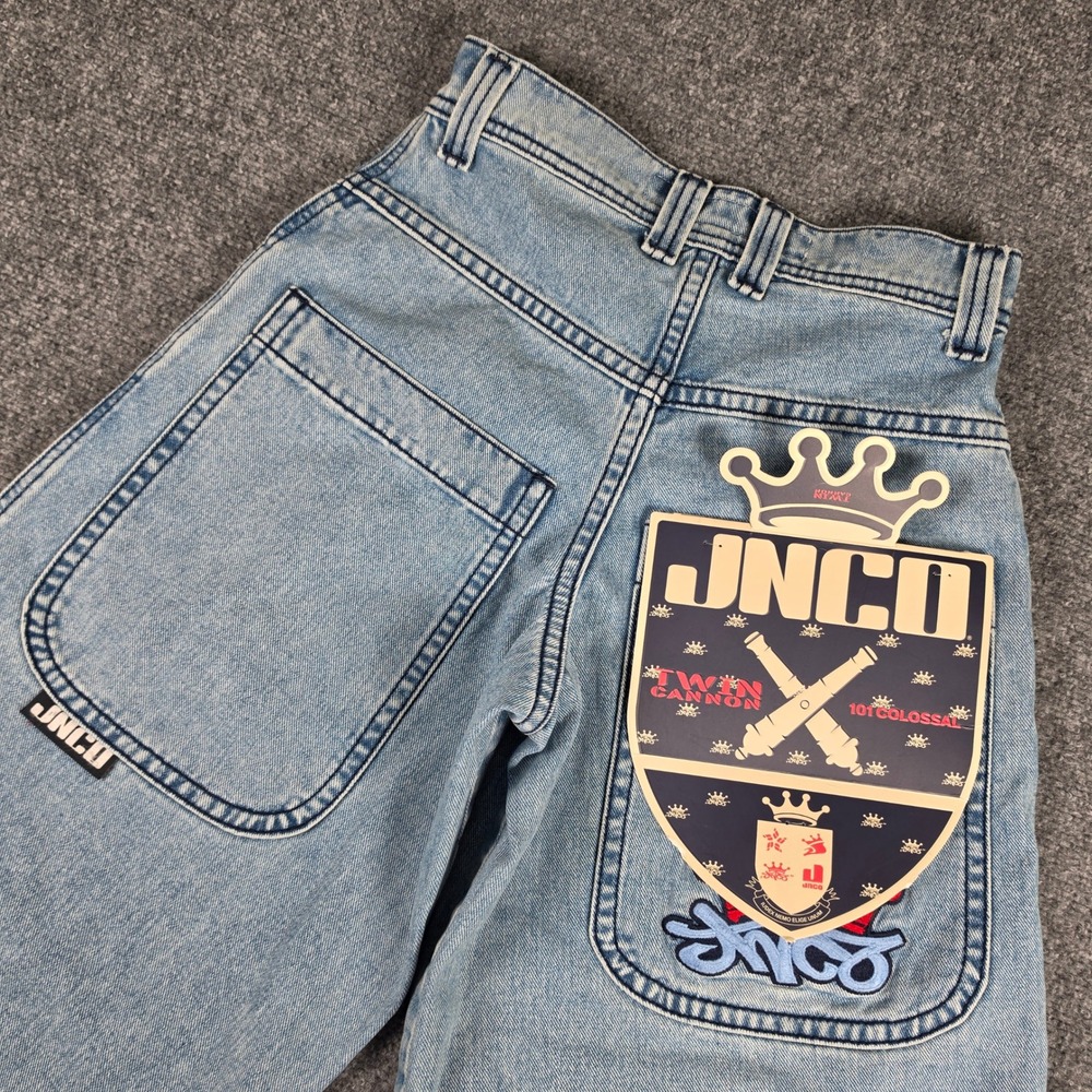 JNCO Twin Cannon Jeans Mens 26x30 Antique Wash Baggy Wide Leg Denim NWT
